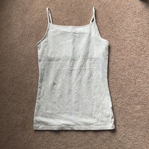 Greyish white tank top size large with adjustable straps